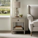 Gray Victoria Wood Nightstand