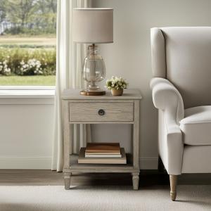 Gray Victoria Wood Nightstand