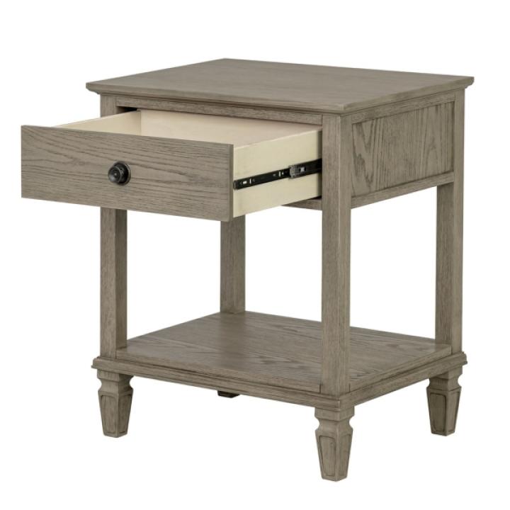 Gray Victoria Wood Nightstand