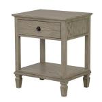 Gray Victoria Wood Nightstand