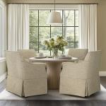 Tan London Skirted Dining Chair with Casters