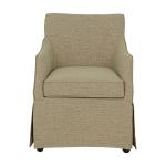 Tan London Skirted Dining Chair with Casters