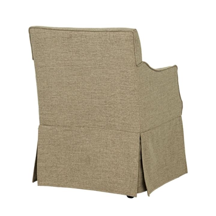 Tan London Skirted Dining Chair with Casters