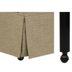 Tan London Skirted Dining Chair with Casters