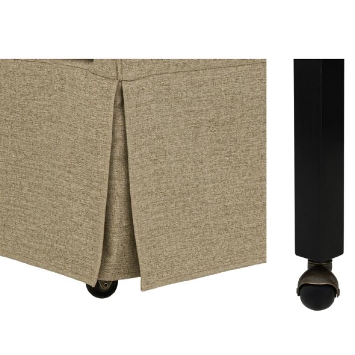 Tan London Skirted Dining Chair with Casters