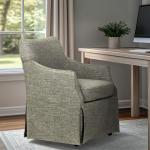 Gray London Skirted Dining Chair with Casters