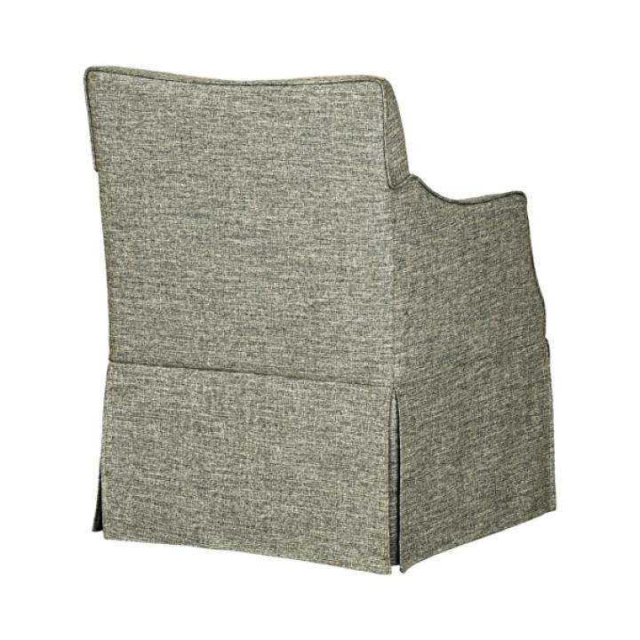 Gray London Skirted Dining Chair with Casters
