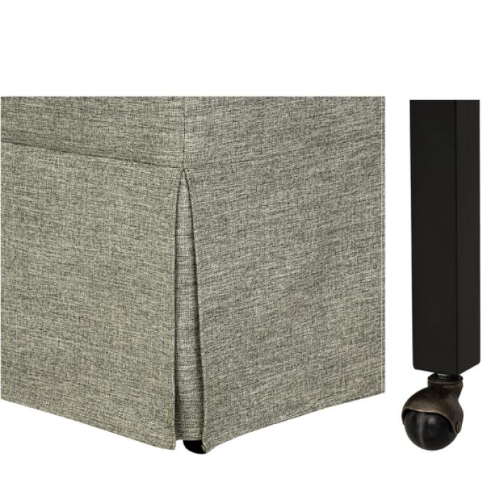 Gray London Skirted Dining Chair with Casters