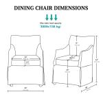 Gray London Skirted Dining Chair with Casters