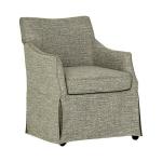 Gray London Skirted Dining Chair with Casters