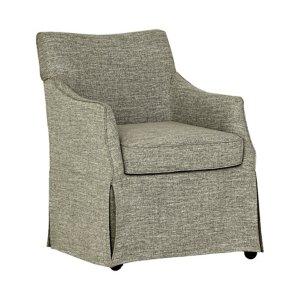 Gray London Skirted Dining Chair with Casters
