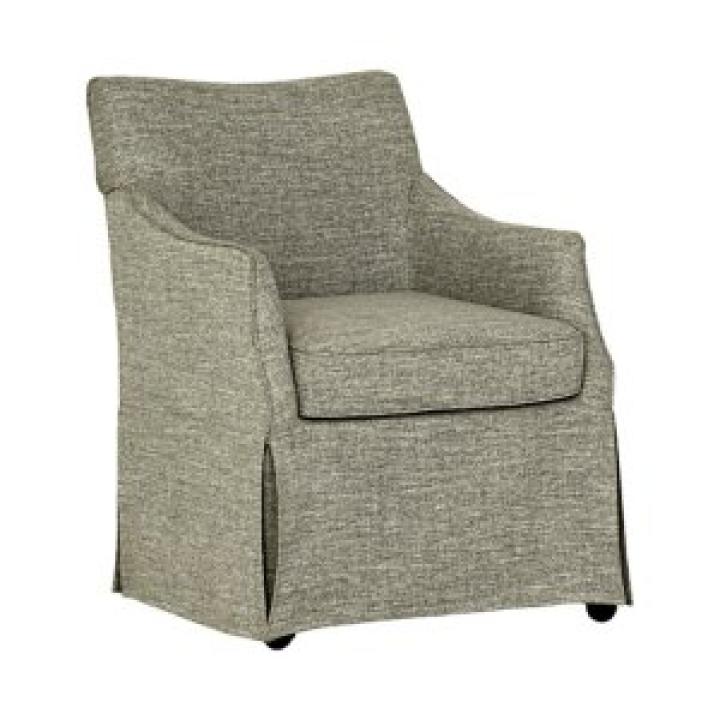 Gray London Skirted Dining Chair with Casters