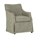 Gray London Skirted Dining Chair with Casters