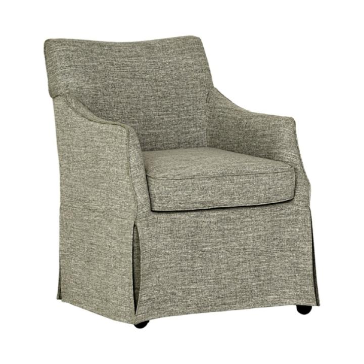 Gray London Skirted Dining Chair with Casters