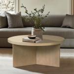 Sadie Graywash Wood Round Coffee Table