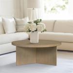 Sadie Graywash Wood Round Coffee Table