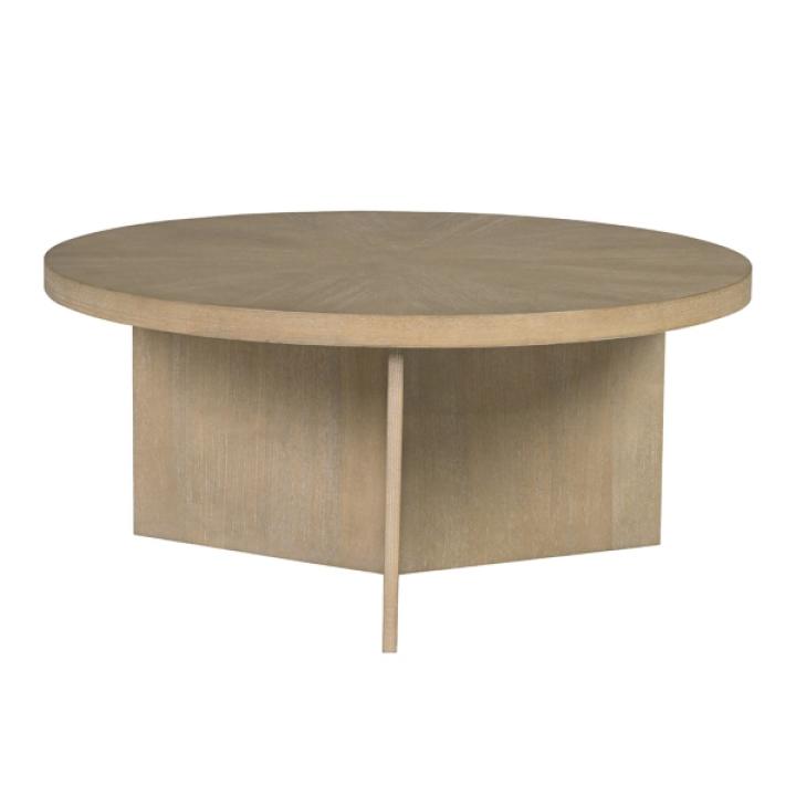 Sadie Graywash Wood Round Coffee Table