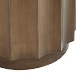 Ortega Round Wood Accent Table with Glass Top