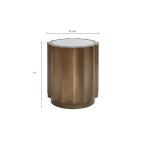 Ortega Round Wood Accent Table with Glass Top