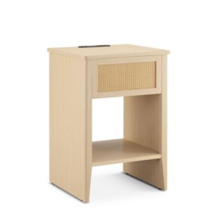 Lennox Natural Rattan Charging End Table