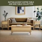 Teagan Natural Rattan Charging End Table