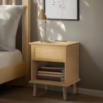 Teagan Natural Rattan Charging End Table