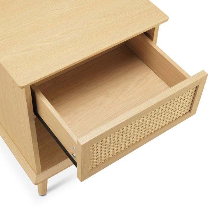 Teagan Natural Rattan Charging End Table