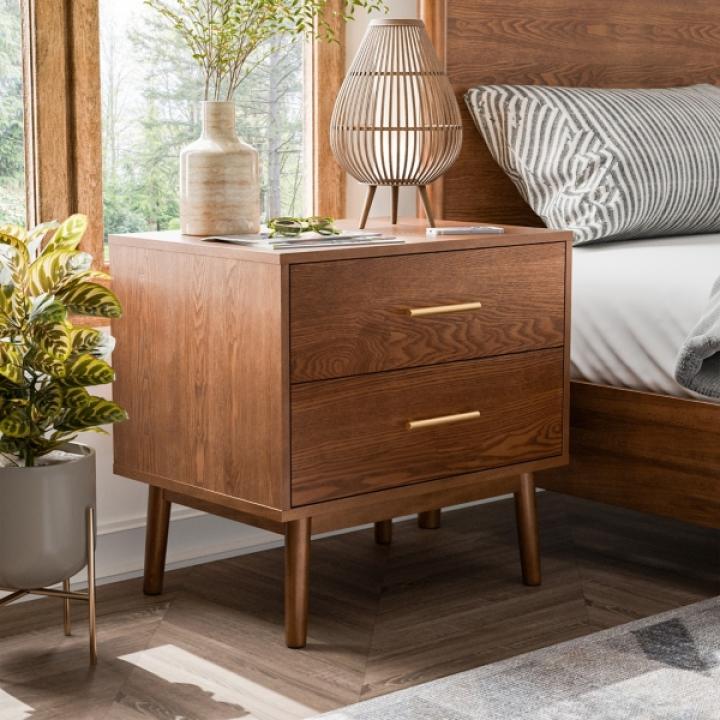 Riverstone Walnut 2-Drawer Nightstand