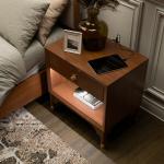 Forma Walnut Charging Nightstand with LED Light