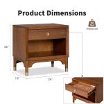 Forma Walnut Charging Nightstand with LED Light