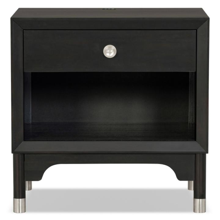 Forma Black Charging Nightstand with LED Light