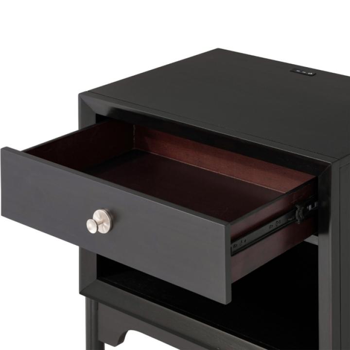 Forma Black Charging Nightstand with LED Light