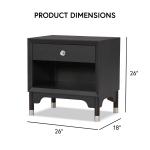 Forma Black Charging Nightstand with LED Light