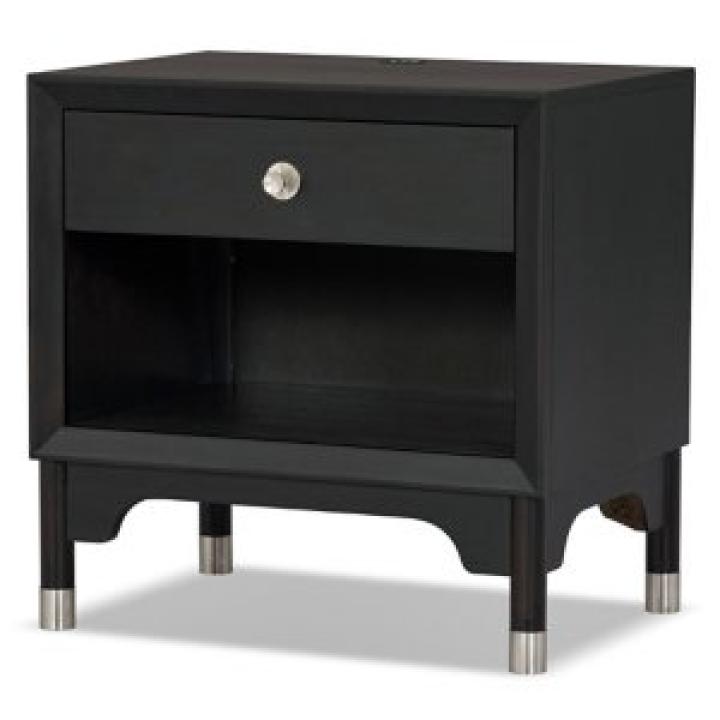 Forma Black Charging Nightstand with LED Light