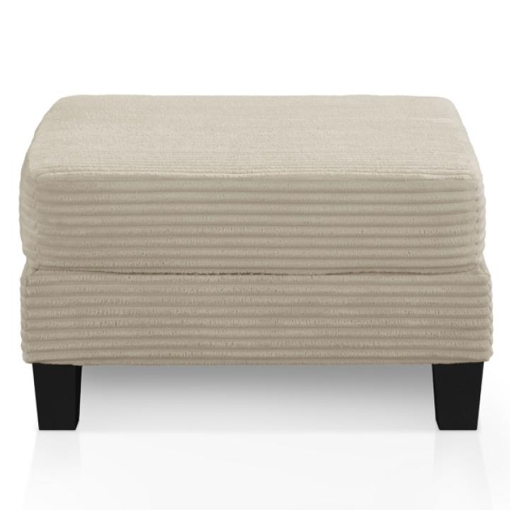 Kasin Beige Chenille Storage Ottoman