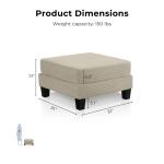 Kasin Beige Chenille Storage Ottoman