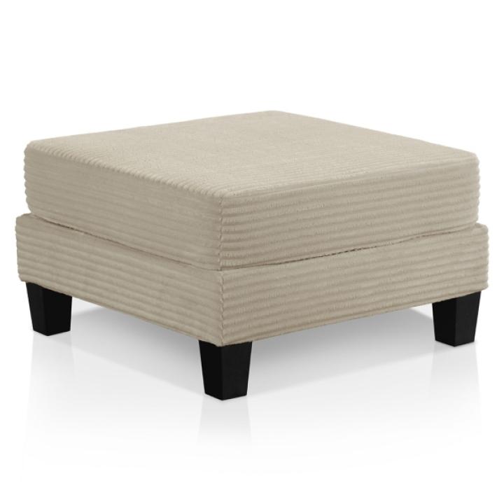 Kasin Beige Chenille Storage Ottoman