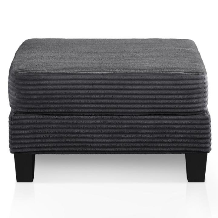 Kasin Gray Chenille Storage Ottoman