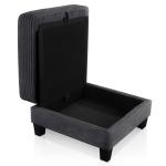 Kasin Gray Chenille Storage Ottoman