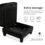 Kasin Gray Chenille Storage Ottoman