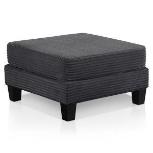 Kasin Gray Chenille Storage Ottoman