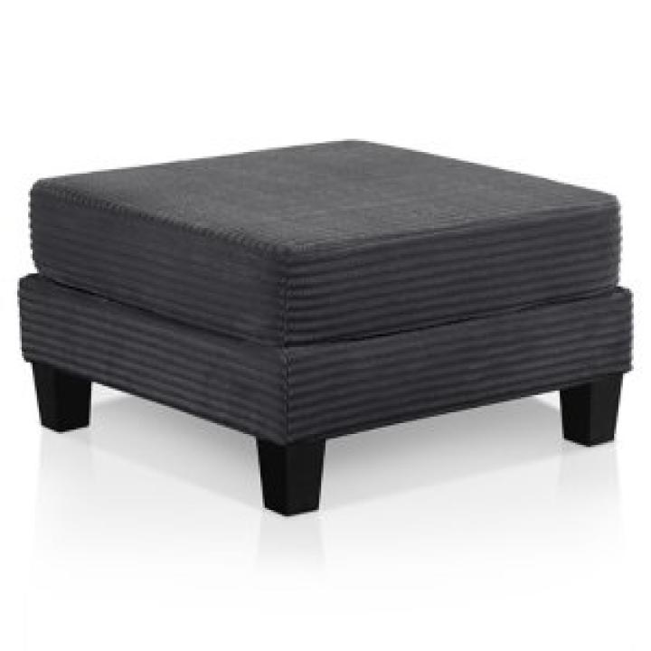 Kasin Gray Chenille Storage Ottoman