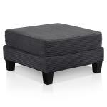 Kasin Gray Chenille Storage Ottoman