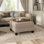 Colby Beige Boucle Storage Ottoman
