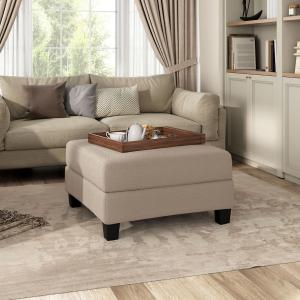 Colby Beige Boucle Storage Ottoman