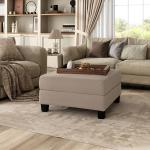 Colby Beige Boucle Storage Ottoman