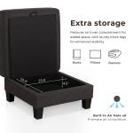 Colby Beige Boucle Storage Ottoman