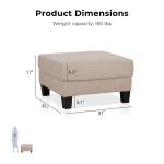 Colby Beige Boucle Storage Ottoman