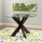 Auden Glass and Espresso Wood Round Dining Table
