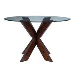 Auden Glass and Espresso Wood Round Dining Table